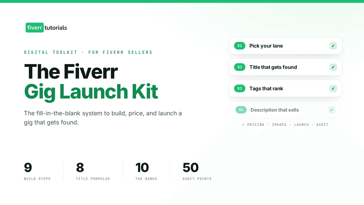 The Fiverr Gig Launch Kit — product cover